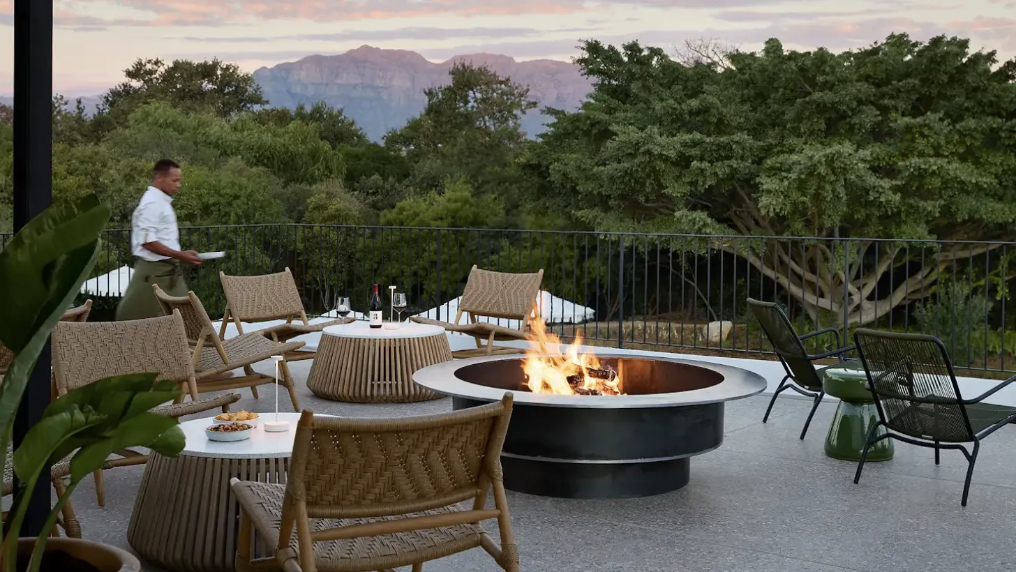 Spier outdoor seating and views