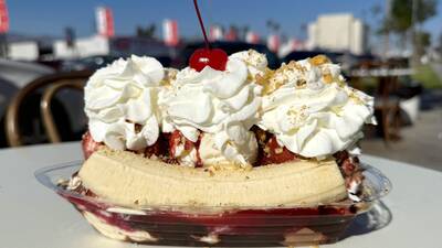 Banana split at Fosselman’s Banana split at Fosselman’s