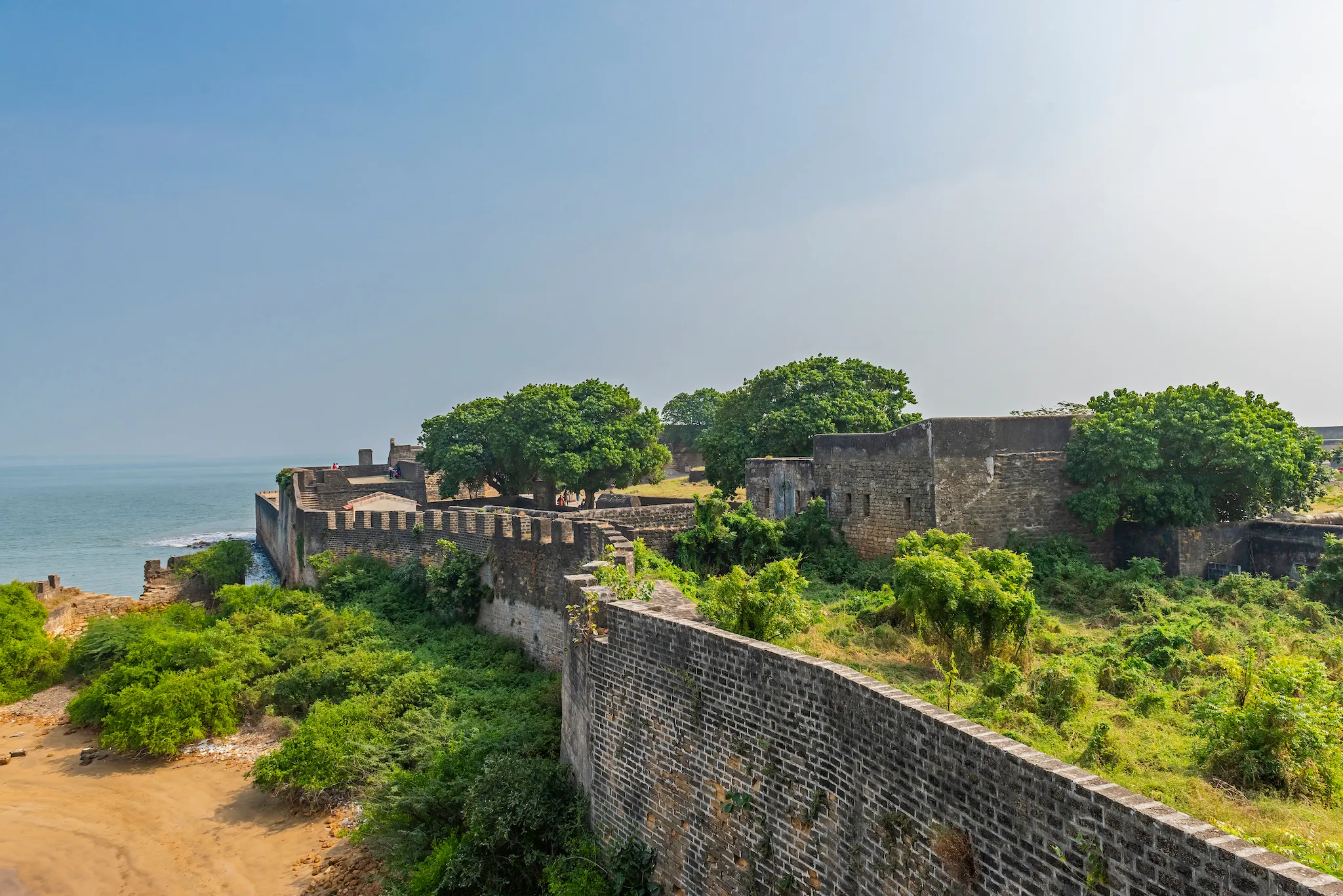 A portion of Diu fort in Diu, India
