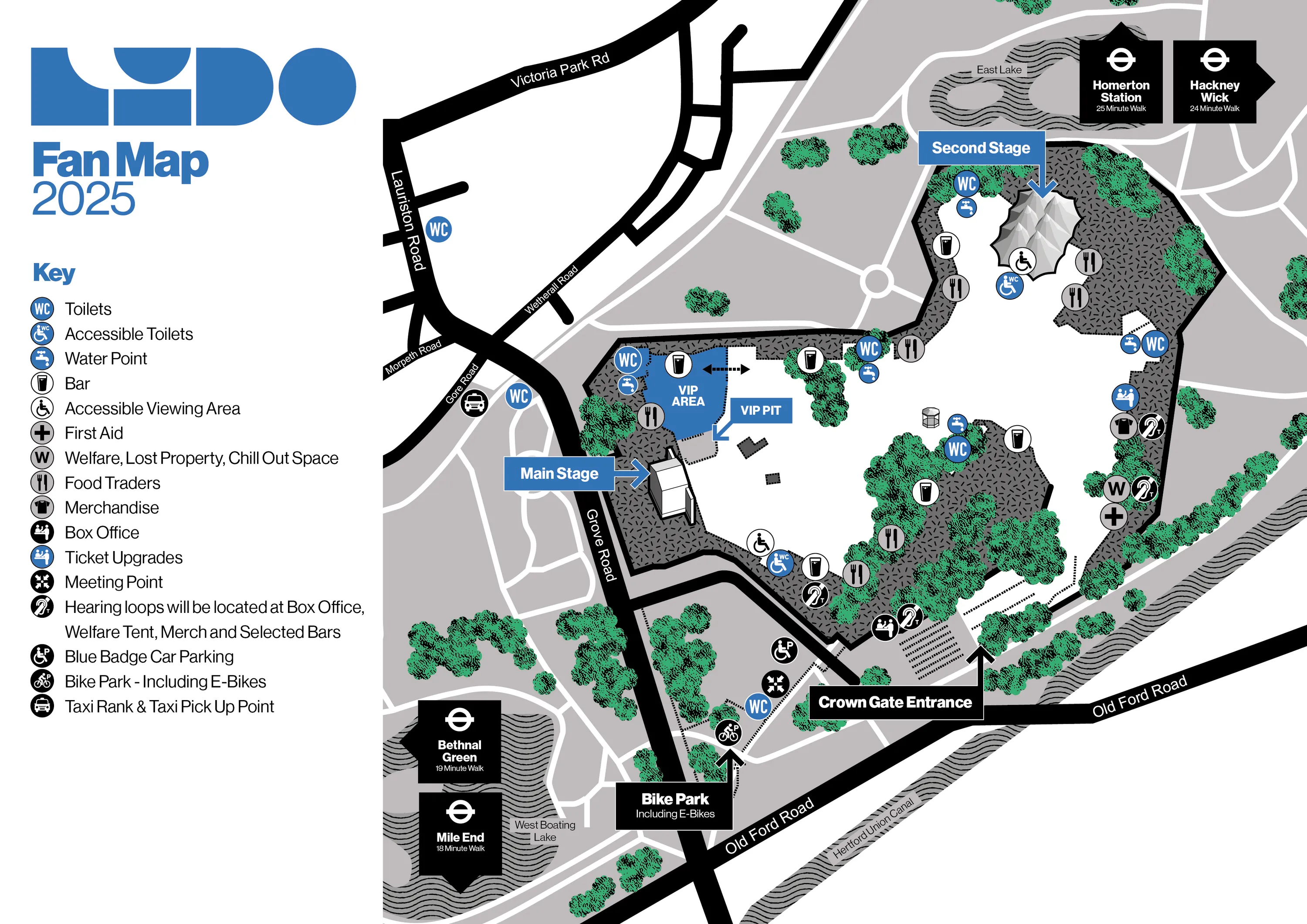 Map for LIDO Festival at Victoria Park 2025