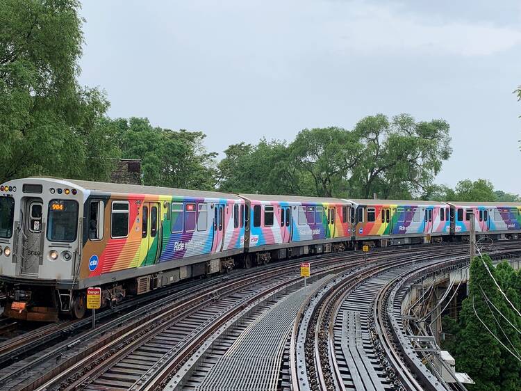 CTA's rainbow-bright Pride Train is back on the Red Line tracks this month