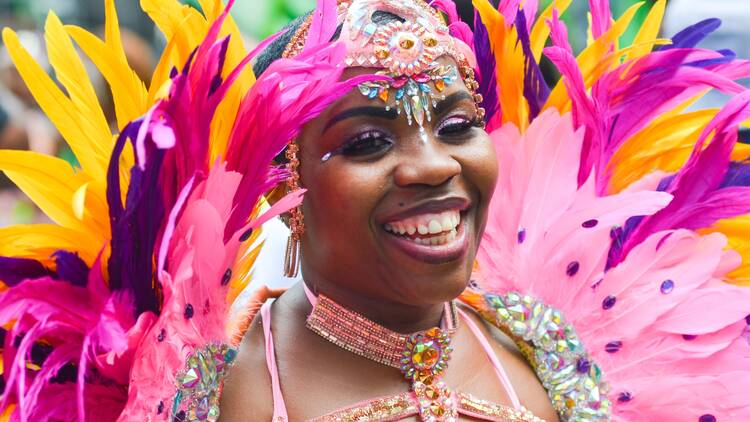 Revelers participate in the annual West Indian Day 