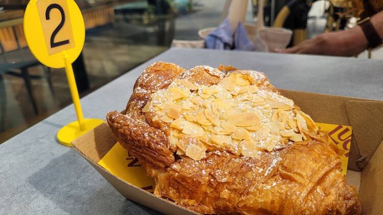 an almond croissant