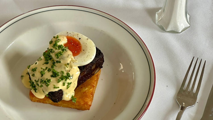 Blood sausage benedict.