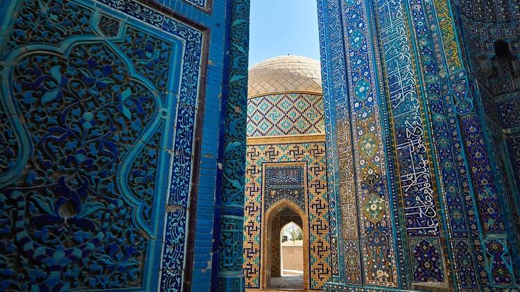 The mosaic covered buildings of Samarkand