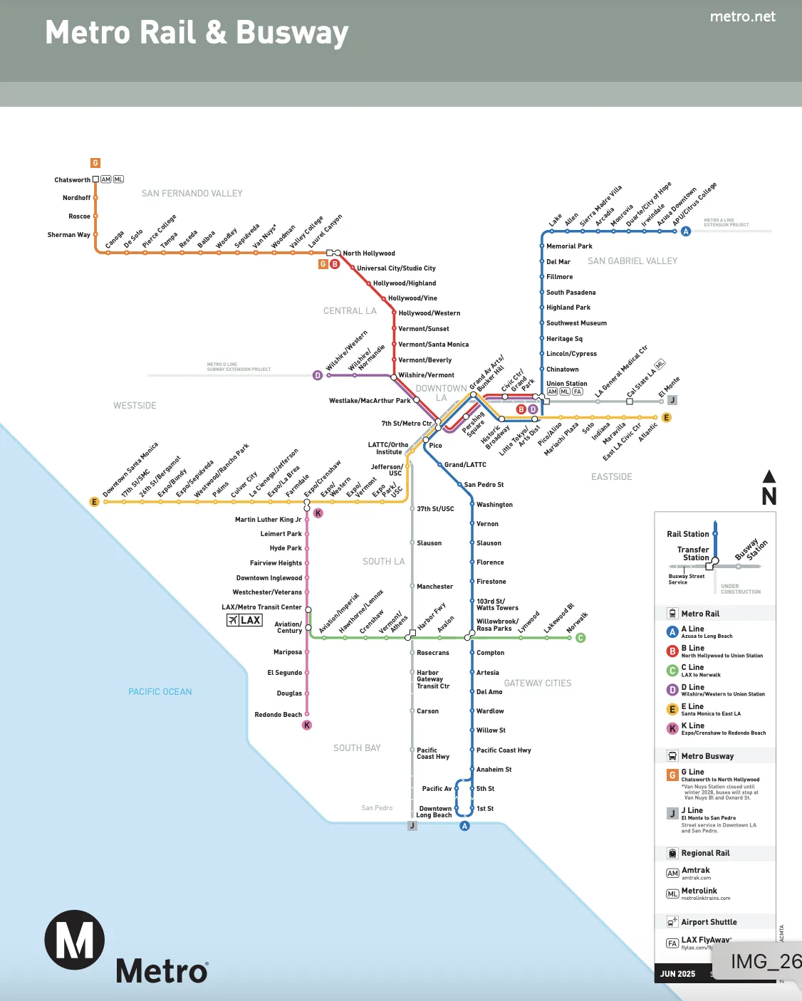 Metro Rail and Busway Map