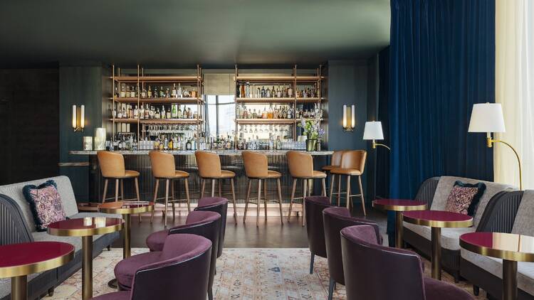 The main room at The Blind Duck speakeasy at Raffles Boston