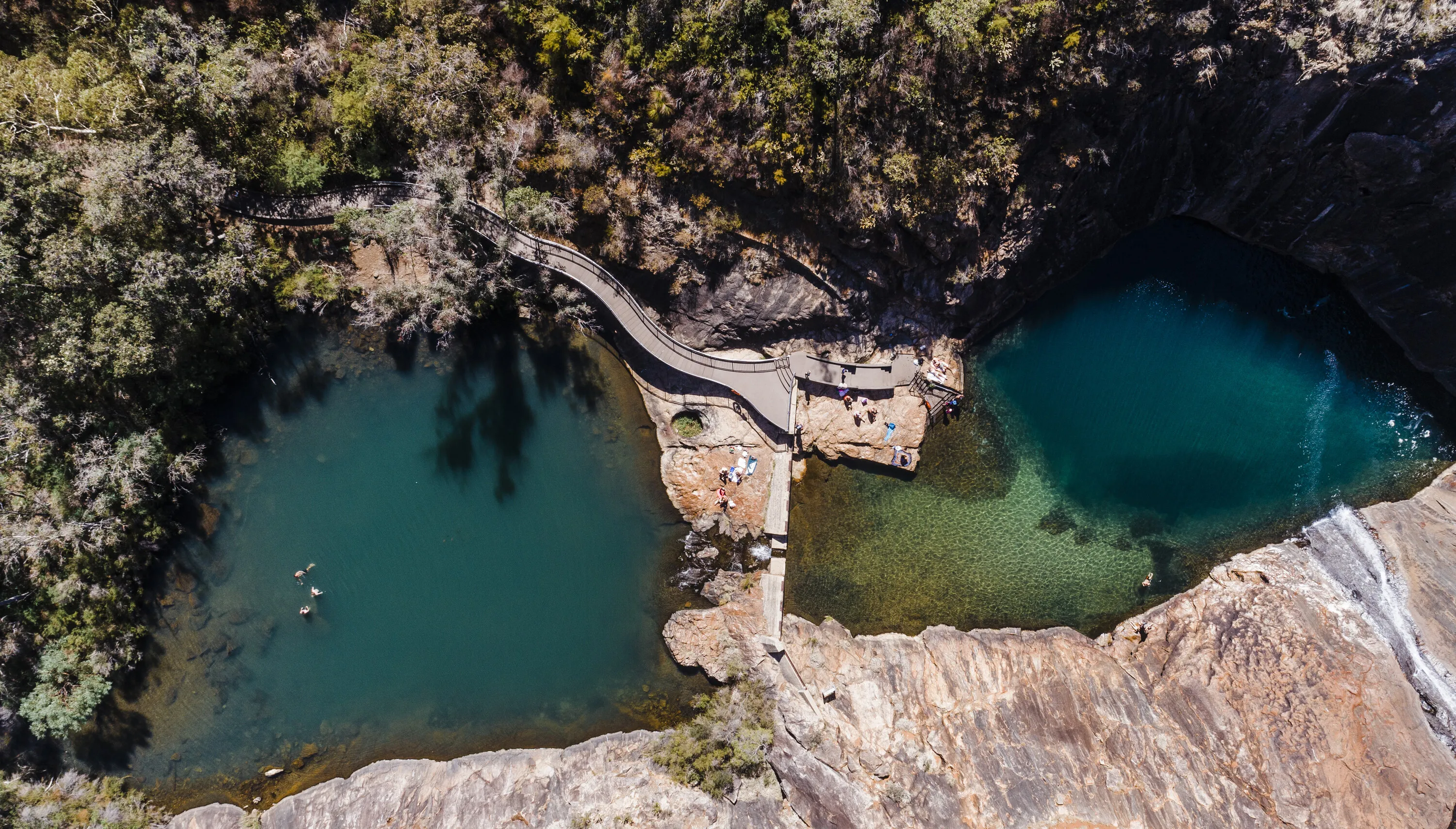 Aerial view of the Serpentine Falls, located in the Serpentine National Park