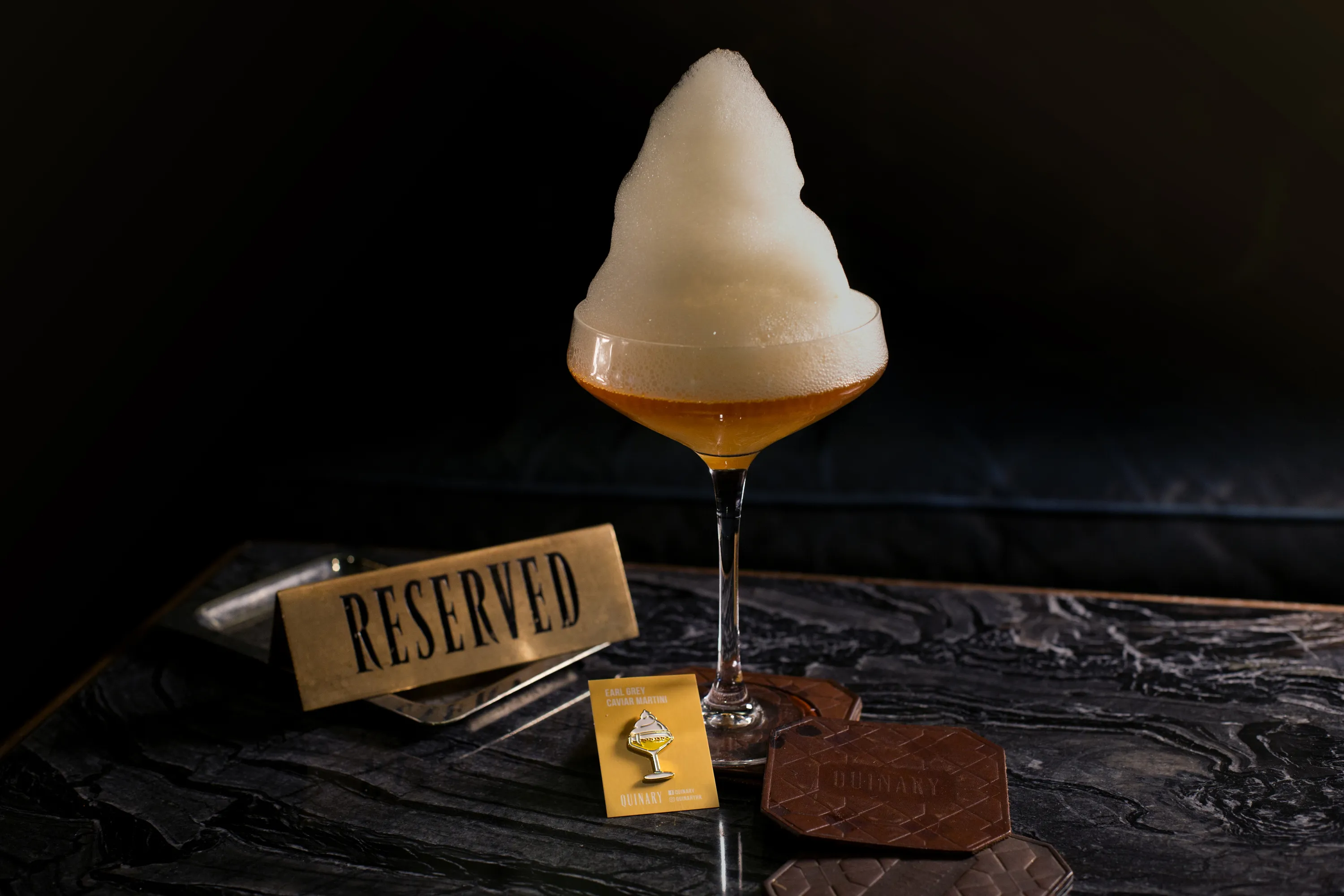 quinary earl grey caviar martini