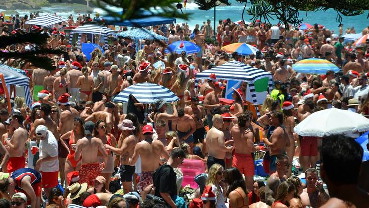 Beach with huge crowd
