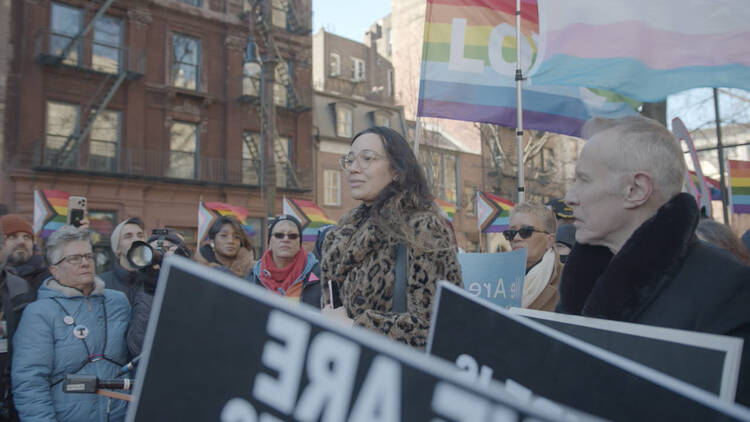 Angelica Christina at a pride march