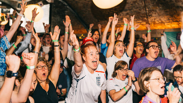Join a raucous Euros screening staged by women’s football fan crew Baller FC