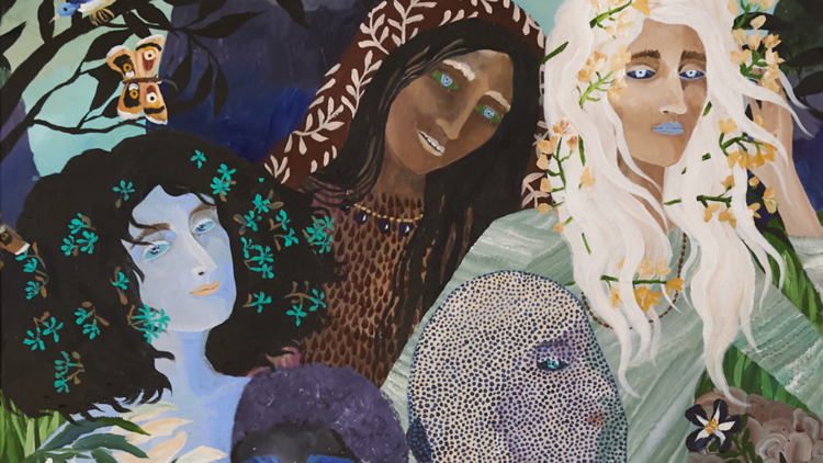 A painting of a mystical woman