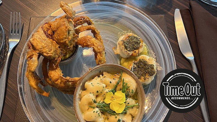 The seafood trio at The Glass House, on board Arvia