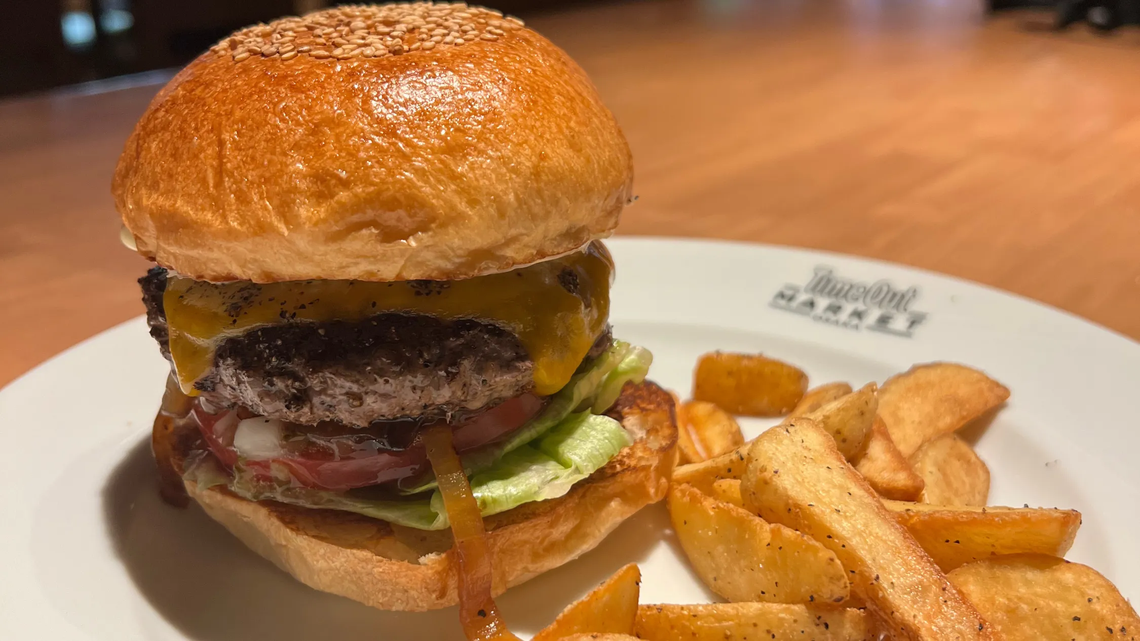 A burger at Time Out Market Osaka