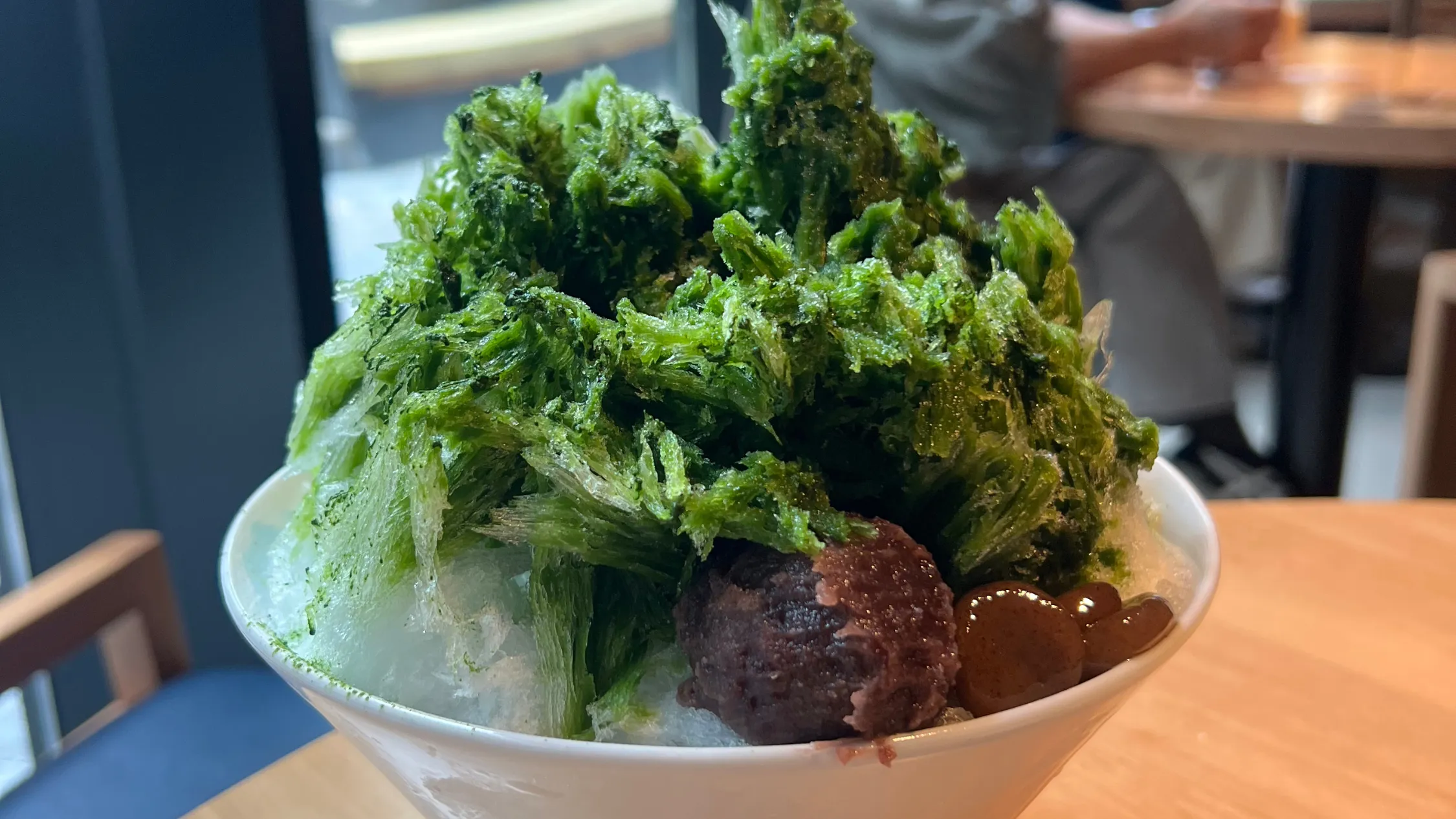 Shaved matcha ice at Time Out Market Osaka