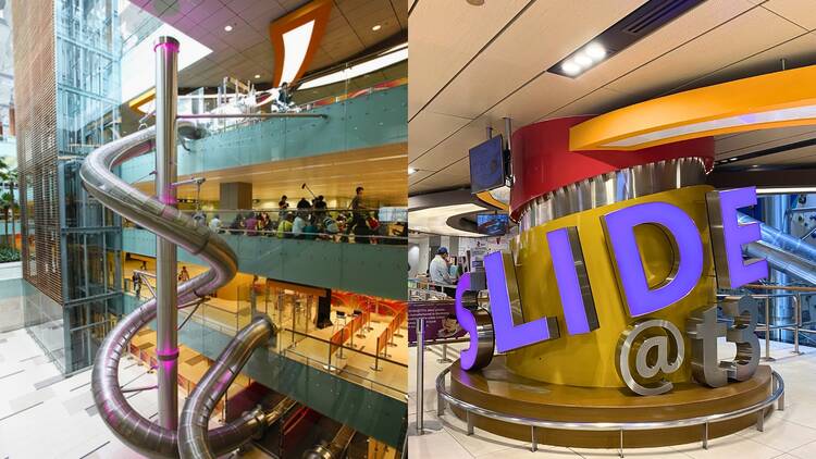 Whizz down a giant slide spanning across three storeys