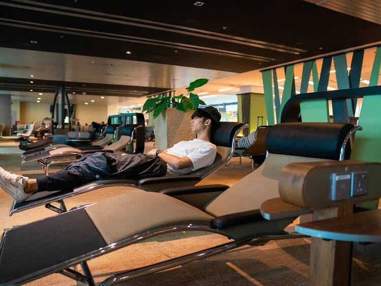 Take a nap at the free Snooze Lounges