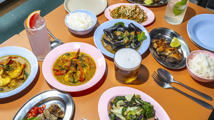 Table of food at Singburi