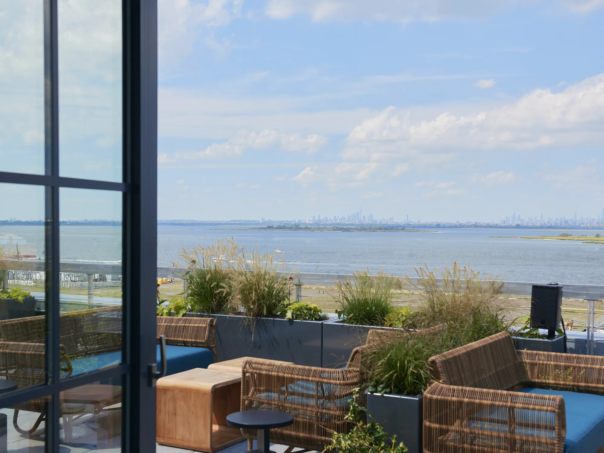A look onto the patio of The Rockaway Hotel