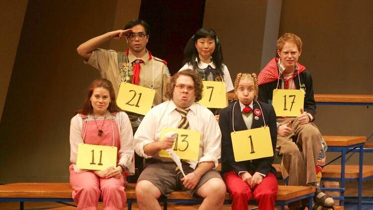 The original Broadway cast of The 25th Annual Putnam County Spelling Bee