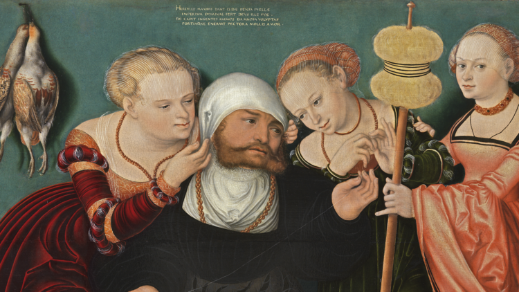 Hércules en la corte de Onfalia, 1537. Hans Cranach.