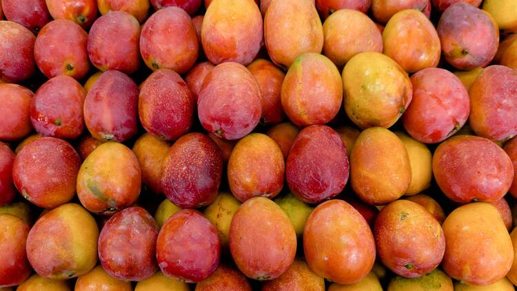 Mangoes at a market