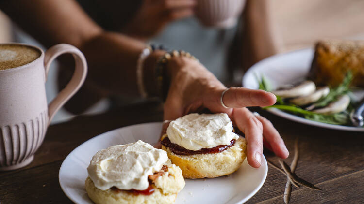 Scones with jam and cream