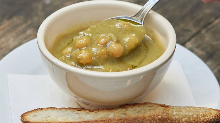 Sweet Potato and Pearl Barley Soup at Le Pain Quotidien