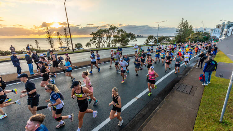 Runners in marathon event