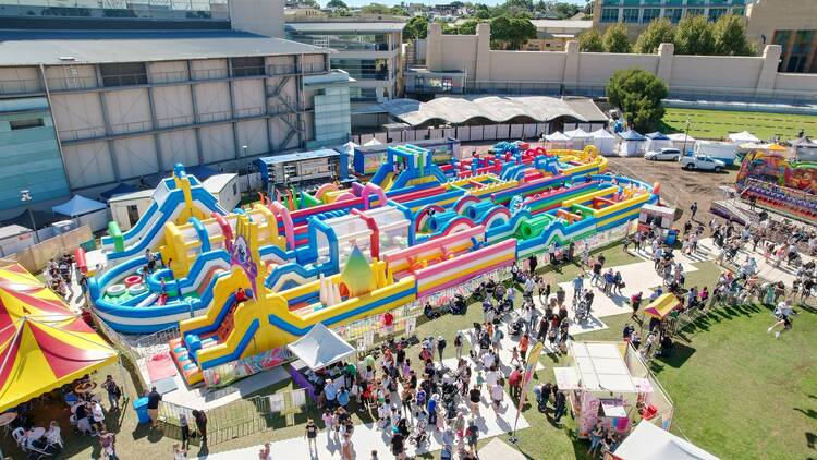 Massive inflatable obstacle course