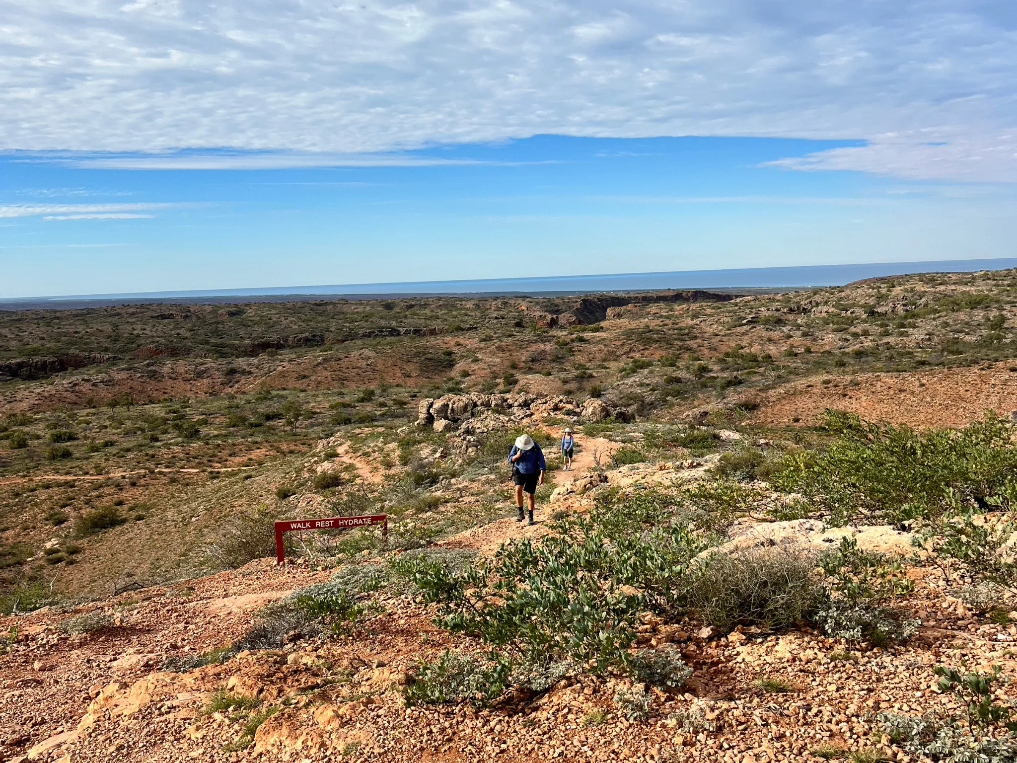 View of hikers on canyon
