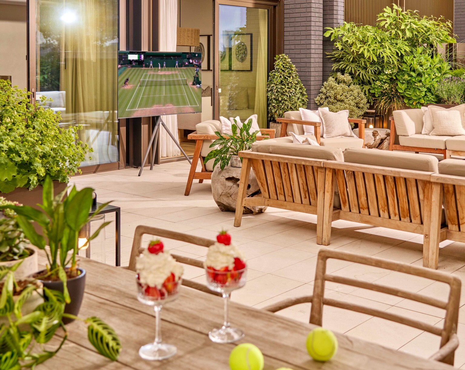 Wimbledon watch party on 1 Hotel Mayfair suit terrace
