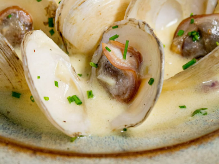 Comer lambretas no vinho branco
