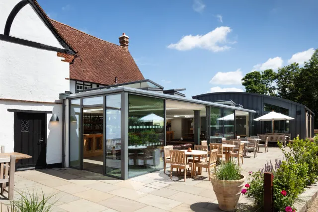 The outside of the Swan