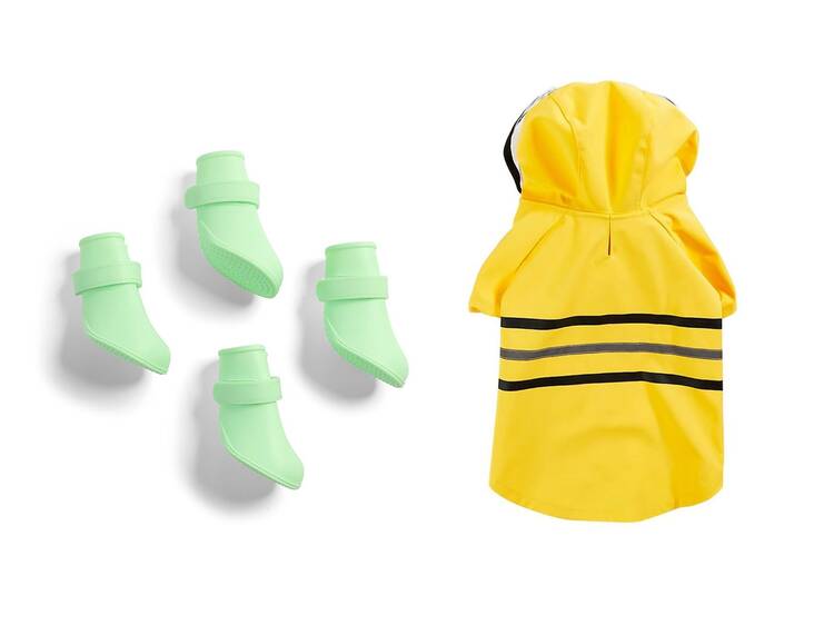 Impermeable y botas caninos