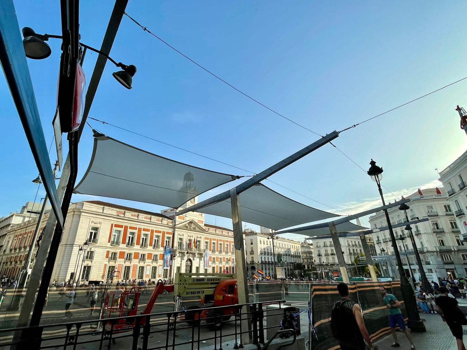 Así lucen los nuevos toldos de la Puerta del Sol: zonas con sombra ante ...