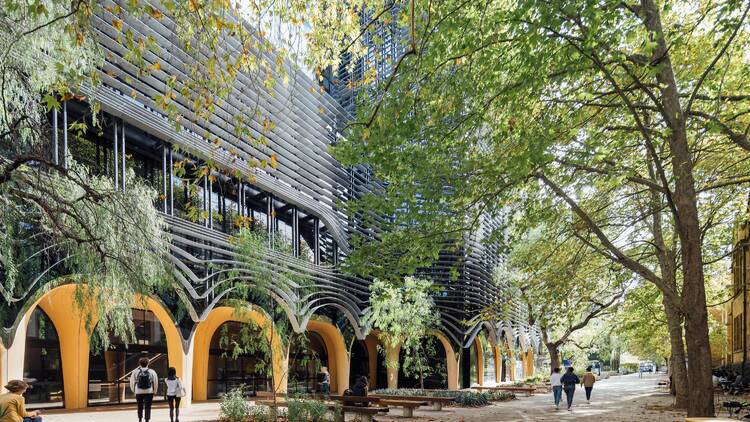 Building with trees at university