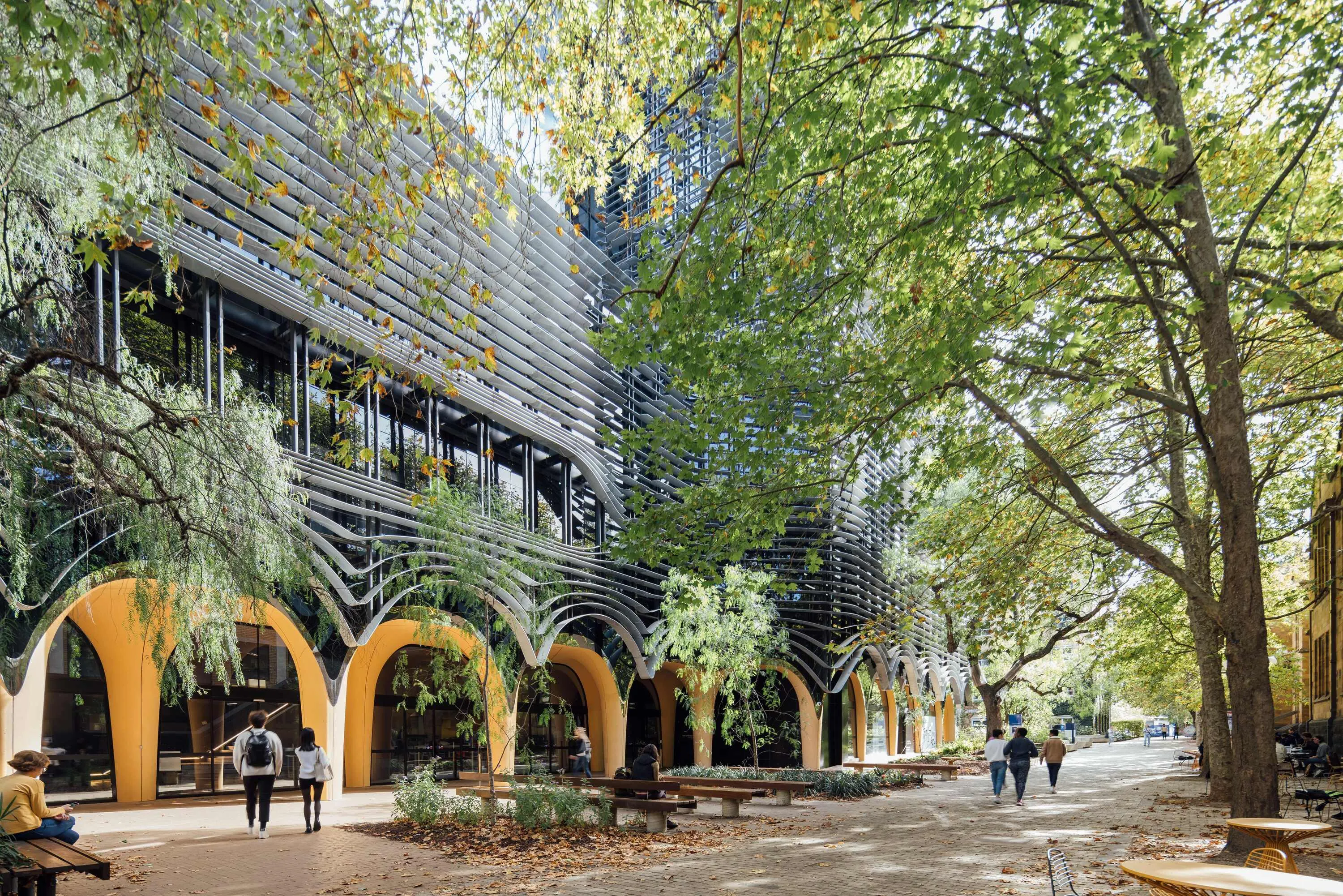 Building with trees at university