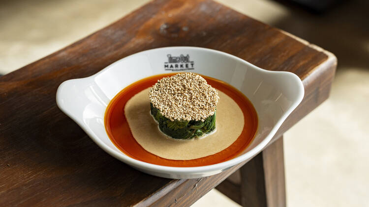 A dish from 101 Bistro at Time Out Market Budapest