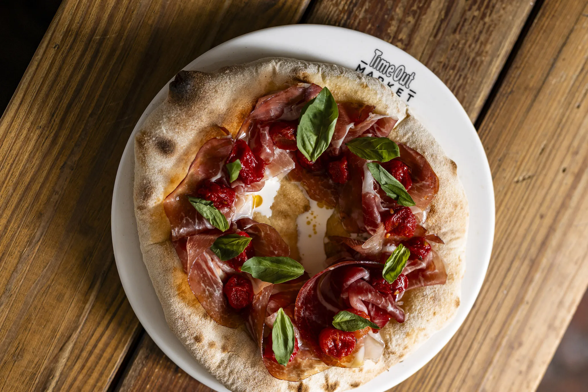 A pizza from Anyukám Mondta at Time Out Market Budapest