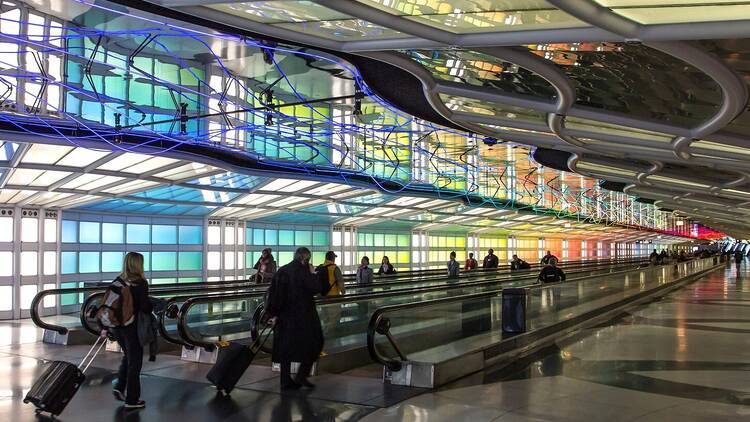 Rainbow corridor at O'Hare Airport