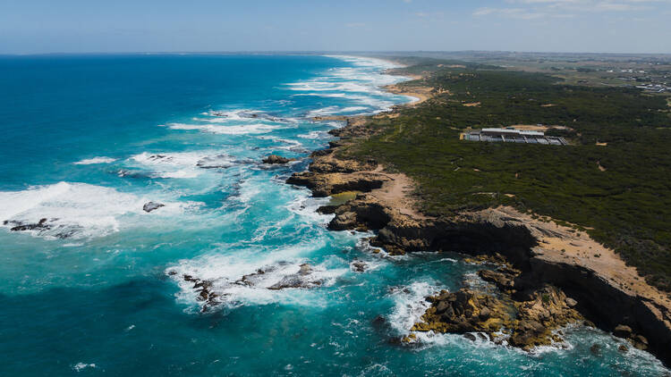 Aerial view of Warrnambool Coastal Reserve