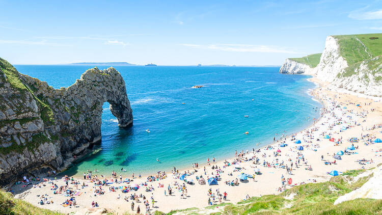 Durdle Door in Dorset, on the Jurassic Coast in England