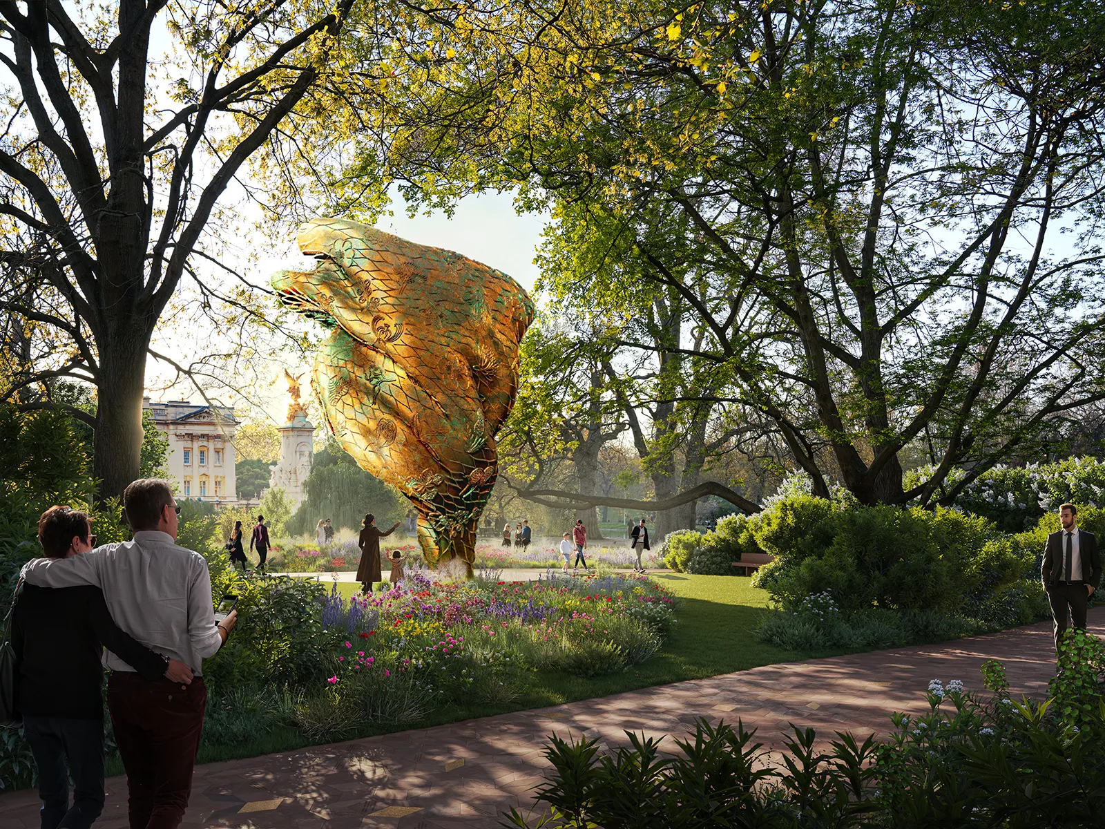 Modern gold sculpture