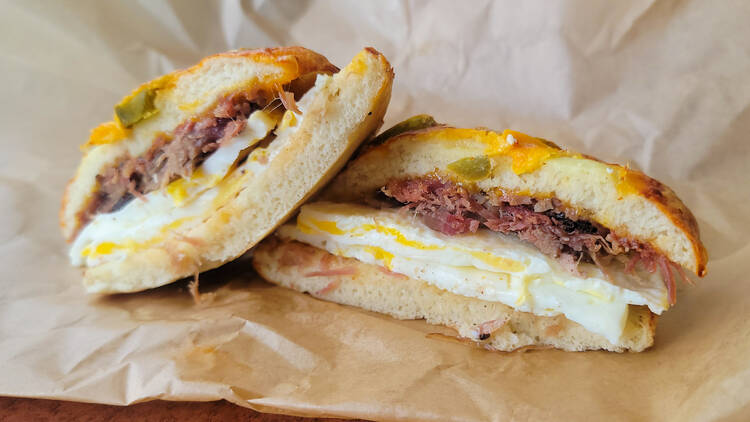 Einstein Bros. Bagels: Texas Brisket Sandwich