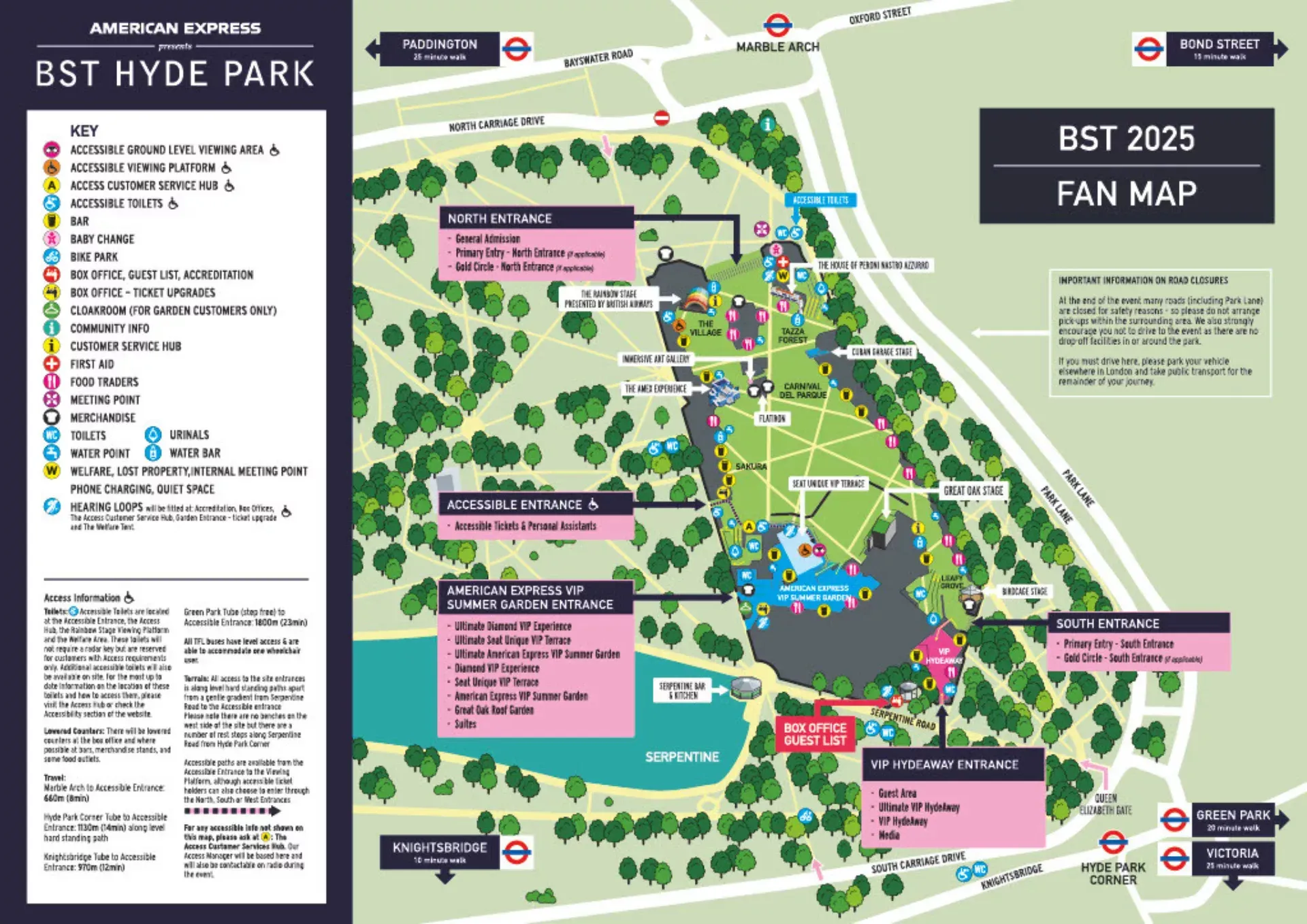 BST Hyde Park 2025 Festival Map