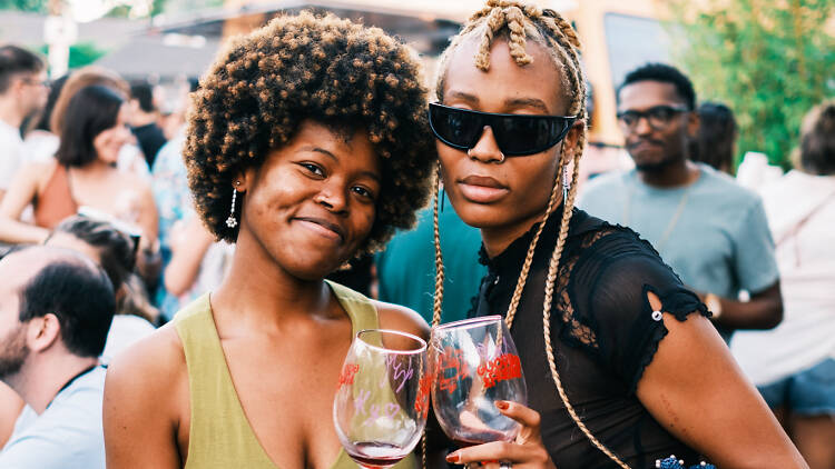 Good Boy & Friends wine festival Two women drinking wine at Good Boy & Friends.