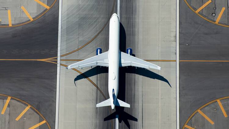 Aerial view of an aircraft