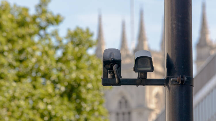 A CCTV camera outside